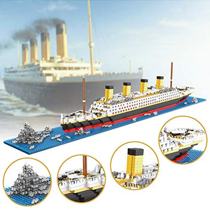 Titanic Micro Building Block Set Cruise Ship Micro Bricks Model Kit - color: Titanic