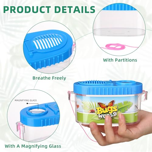 Halloscume 12 Pcs Bug Catcher for Kids, Insect Bug Viewer