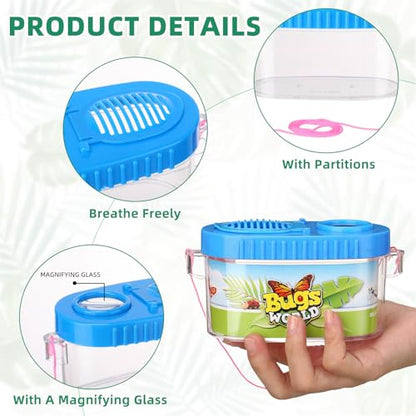Halloscume 12 Pcs Bug Catcher for Kids, Insect Bug Viewer