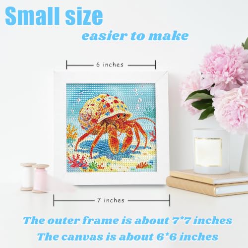 Libfx Diamond Art Kits for Kids with Frame Diamond Art for Girls Boys Beginners Arts and Crafts Birthday Gifts (Hermit Crab) - color: Hermit Crab