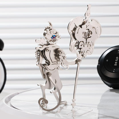 3D Metal Puzzle Iran Fan Elder Cat, Silver - color: Iran Fan Elder Cat Silver