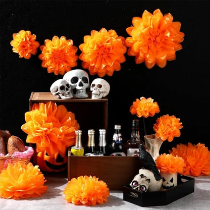 Gejoy 20 Pcs Giant Tissue Paper Flowers Orange Large 3D Wall Backdrop - color: Orange Colors
