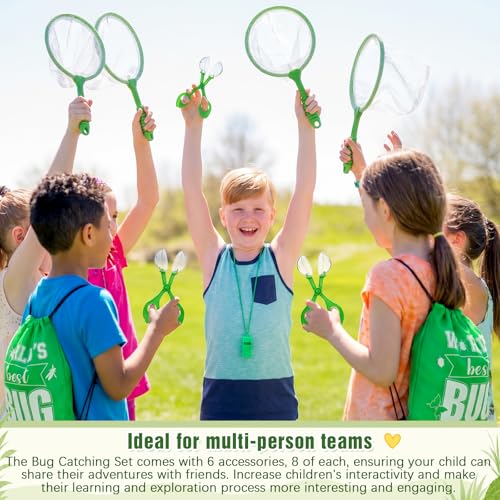 Silipull 48 Pcs Bug Catching Kit for Kid Bulk, Outdoor Explorer Kit, Green - color: Green