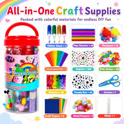 FUNZBO Arts and Crafts Supplies for Kids - Toddler DIY School Craft Set - size: Jar Set (Medium)