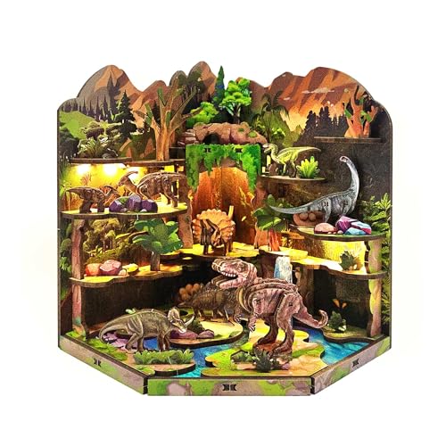 Book Nook Kit, Dinosaur Secret Realm 3D Wooden Puzzle Diorama - color: Dinosaur Secret Realm
