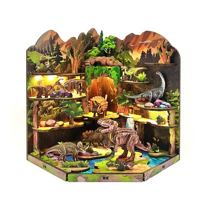 Book Nook Kit, Dinosaur Secret Realm 3D Wooden Puzzle Diorama - color: Dinosaur Secret Realm