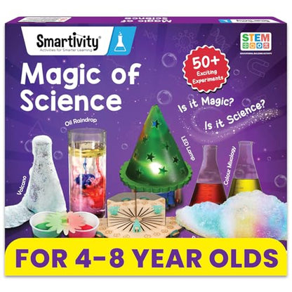 Smartivity Magic Science Kit for Kids Ages 4, 5, 6, 7, 8 Years | 50+ Amazing Science Experiments I Birthday Gifts for Boys & Girls | I Educational Toy for Kids Age 4-8 Years Old - style: Magic of Science