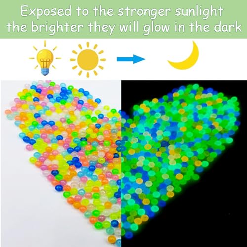 1016Pcs Glow in The Dark Round Beads, 6mm 8mm 10mm Luminous Round Bead Acrylic UV Color Changing Bracelet Beads Sun Sensitive Plastic Glow Bead Bulk for Jewelry Making Bracelets Necklace - color: 6mm+8mm+10mm