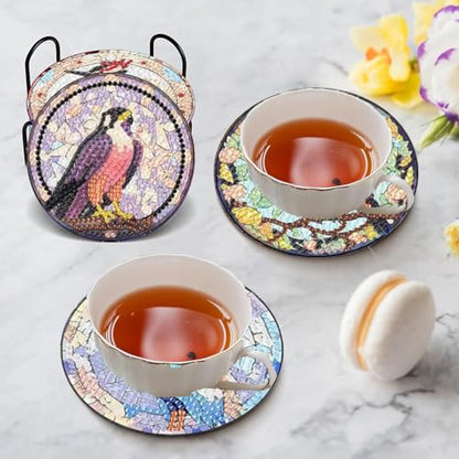 Diamond Art Coasters Kit, 8 Pieces Birds Diamond Painting Coasters Kit - color: Birds