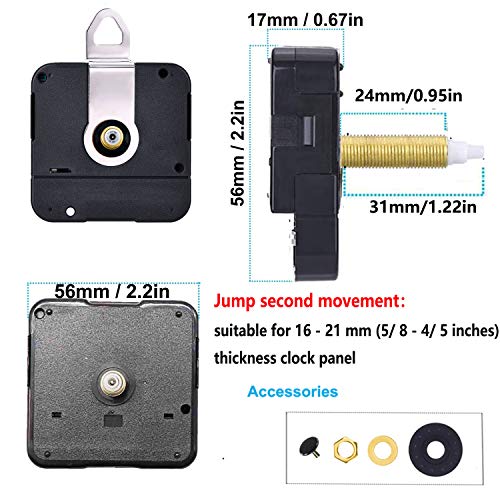 HILLHOME 3 Pair Hands Quartz Motor Wall Clock Movements Mechanism Battery Operated DIY Repair Parts Replacement, 4/5 Inch Maximum Dial Thickness, 1-1/5 Inch Total Shaft Length - color: Shaft Length 1-1/5 Inch