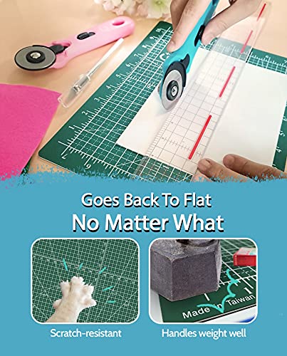 G+ Self healing Crafting Mat 12" x 18", Double-Sided Cutting Board 5-Ply Rotary Cutting Mat for Crafts, Fabric, Quilting, Sewing, Hobby, Precision Project - color: Dark Green, size: 18"L x 12"W