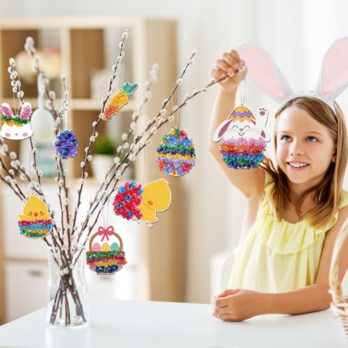 ATFUNSHOP 10 Packs Poke in Crafts Art Easter Basket Stuffers, Mess Free Kids Paper Activites, Easter Gifts for Boys and Girls 4 5 6 7 8 9 Years Old, DIY Eggs & Bunny Toys - color: 4. Easter