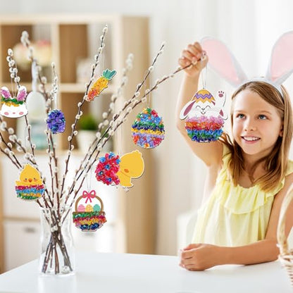 ATFUNSHOP 10 Packs Poke in Crafts Art Easter Basket Stuffers, Mess Free Kids Paper Activites, Easter Gifts for Boys and Girls 4 5 6 7 8 9 Years Old, DIY Eggs & Bunny Toys - color: 4. Easter