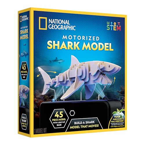 National Geographic Motorized Shark 3D Wood Puzzle Model Kit for Kids - style: Motorized Shark Model