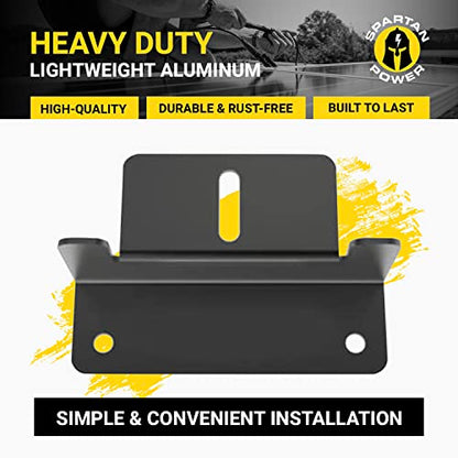 Spartan Power Black Solar Panel Z Bracket Mount - Lightweight Anodized Aluminum Mounting Brackets for RVs, Trailers, Vans, Campers, Boats, Walls, Roof - Set of 4 - size: Black