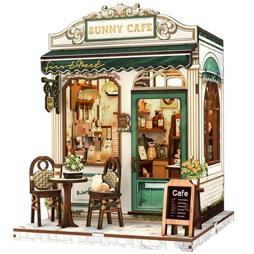 Fsolis Book Nook Kit Miniature House (Sunny Cafe) - color: Sunny Cafe