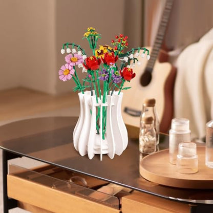 Wooden Vase Kit for Lego Flowers Arrangement - color: White