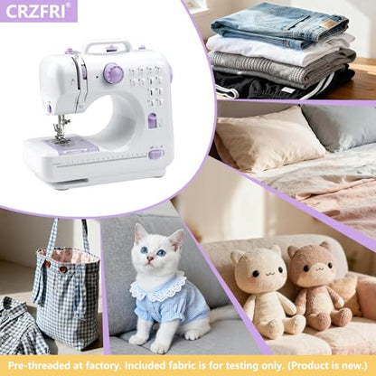 Sewing Machine with Extension Table and Sewing Kit for Beginners - size: Includes Fruit&Green Fabric