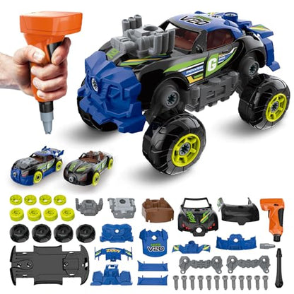 Pup Go 43 Pcs Building Car for Boys Age 3 4 5 6 7 8, Build Your Own Car Set - color: Black