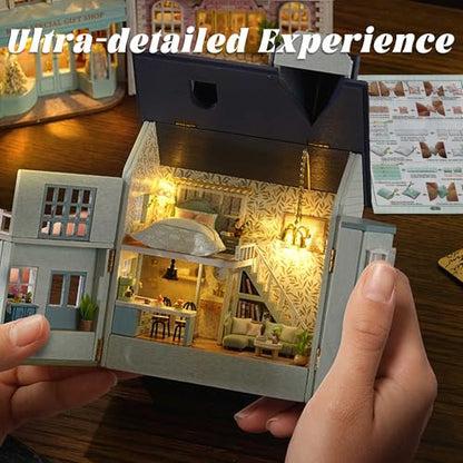Flever Dollhouse Miniature DIY House Kit Creative Room with Furniture for Romantic Valentine's Gift (Warm House) - color: Warm House