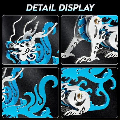 Chao Feng Blue 3D Metal Puzzle Mechanical Model Kit Stainless Steel - color: B4-chao Feng