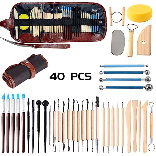 ReArt Natural Air-Dry Clay, Pottery Clay10LBs with 40 Pcs Pottery Tools Clay Sculpting Tool Set, All-Purpose Modeling Clay (Terra Cotta) - color: Purple