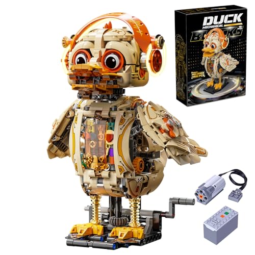 Mechanical Duck Building Block Set Gear-Driven Animal Model with Rotating Head Moving Wings and Motor Drive Module Mechanism Creative Gift for and Adults Birthday Idea 1168 PCS ﻿ - color: Mechanical Duck With Motor