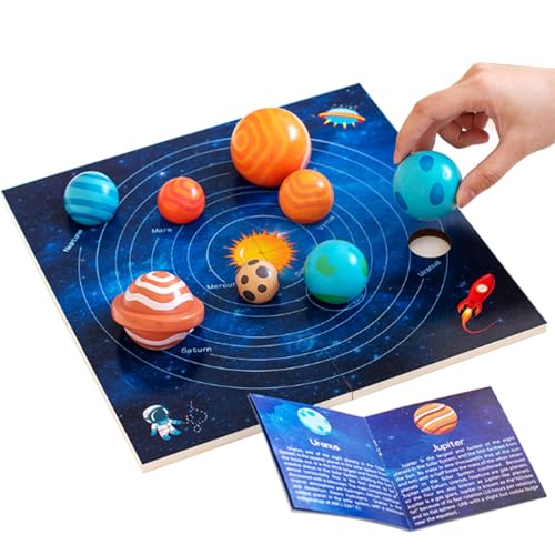 Adena Montessori Wooden Solar System Puzzle, 3-6y