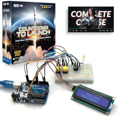 LINGO Countdown to Launch STEM Coding Kit - Build, Code & Explore Rocket Launch Concepts - Science Kits for Ages 13+ Years for Birthdays & Holidays