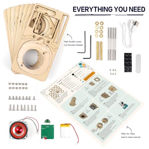 DIY Bluetooth Speaker Kit for Kids, STEM Electronic Project, Build Your Own - color: Red