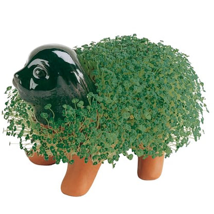 Chia Pet Puppy with Seed Pack, Decorative Pottery Planter, Easy to Do and Fun to Grow, Novelty Gift, Perfect for Any Occasion - style: Puppy