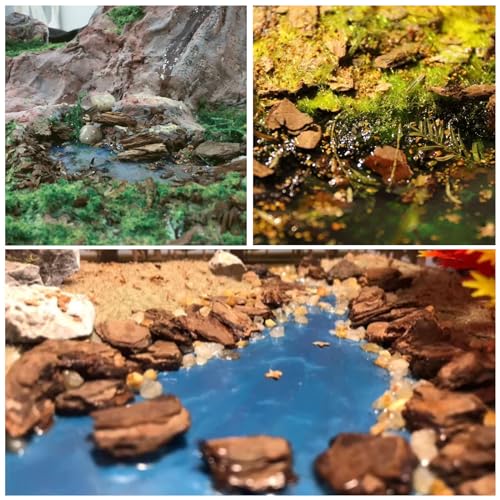 3 Pack Diorama Supplies Kit Model Scenery Tree Bark, Mountain Rock Material Model for Train Landscape Railway - color: Brown