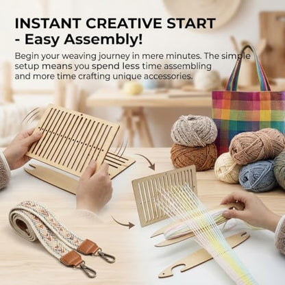 Weaving Kit 2 Pcs Weaving Shuttle Weaving Tools for Loom, Weaving Shuttle Tools Arts Crafts for Bracelet Bag Belt Camera Strap, Weaving Heddle for Beginner