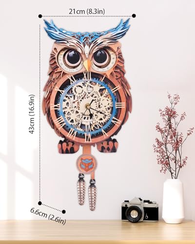 3D Puzzles for Adults, Owl Clock 3D DIY Model Kit Crafts
