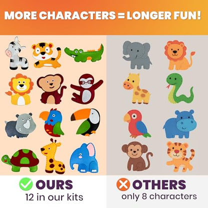 Sewing Kit for Kids Ages 4-8 - 12 Beginner DIY Kids Sewing Crafts Ages 4-7 - color: 6.0 Safari