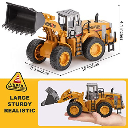 1/40 Scale Diecast Four Wheel Loader Truck Toy, Metal Construction Equipment Bulldozer Models for Kids - style: Loader Toy