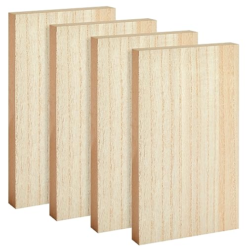Bright Creations Unfinished MDF Wood Blocks for Crafts - 10 x 6 x 1 in, 4-Pack - Blank Wooden Blocks for Painting & Staining - size: Rect. 10x6x1in