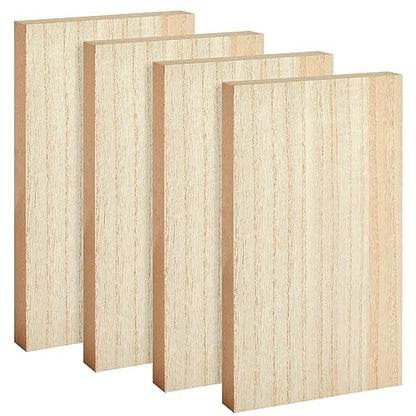 Bright Creations Unfinished MDF Wood Blocks for Crafts - 10 x 6 x 1 in, 4-Pack - Blank Wooden Blocks for Painting & Staining - size: Rect. 10x6x1in