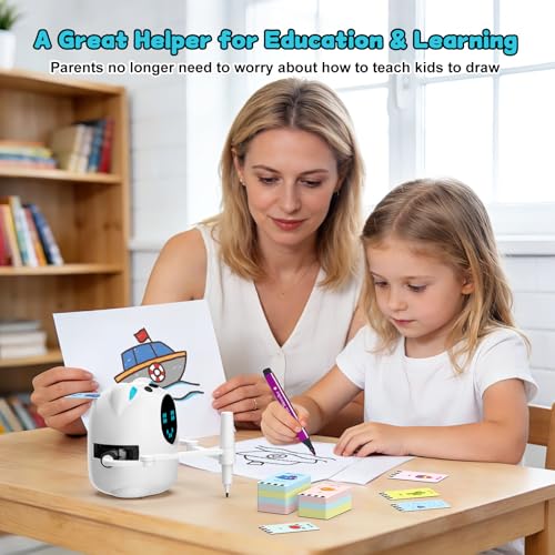 Drawing Robot for Kids, Educational Learning Drawing Toy Doodle Bot, 3 4 5 6 7 8 Year Old Boys Girls Birthday Gift, Kids Toys for Ages 5-7