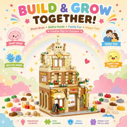 City Street View Building Blocks, Modular Architecture Model - color: Amber Beige