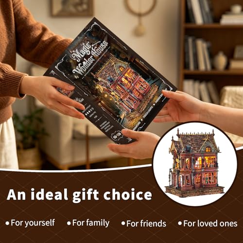 Book Nook Kit DIY Miniature House 3D Wooden Puzzle - Magic Wonder House - color: Magic Wonder House