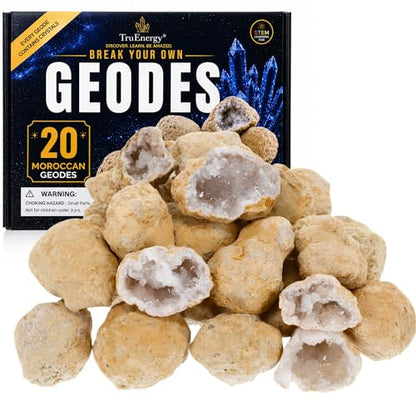 TruEnergy Break Your Own Geodes Kit – 20 Real Geodes 1.75"–2.5", 90% Hollow Rate, Crack Open & Discover Crystals – STEM Geology Rock Kit, Science Gift for Kids Ages 6+, Party Favors [Medium] - size: MEDIUM (1.5"-2.5")