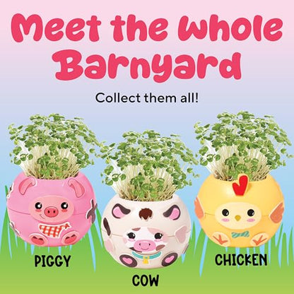 Creativity for Kids Plant-a-Pet Barnyard Pig Kit | Decorate, Plant & Grow Your Own Pet | Chia Seed Gardening Craft | Spring Crafts & Screen-Free Kids Activity (Ages 6+) - style: Cow