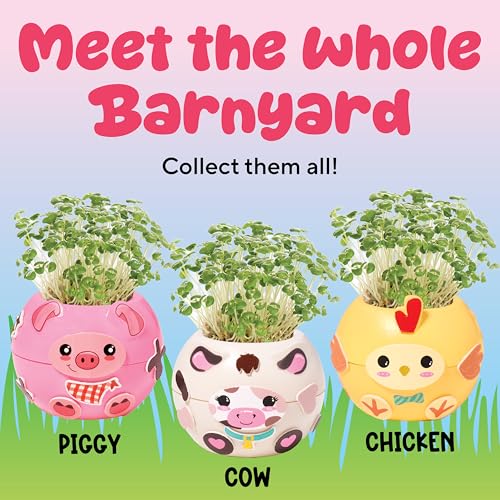 Creativity for Kids Plant-a-Pet Barnyard Pig Kit | Decorate, Plant & Grow Your Own Pet | Chia Seed Gardening Craft | Spring Crafts & Screen-Free Kids Activity (Ages 6+) - style: Cow