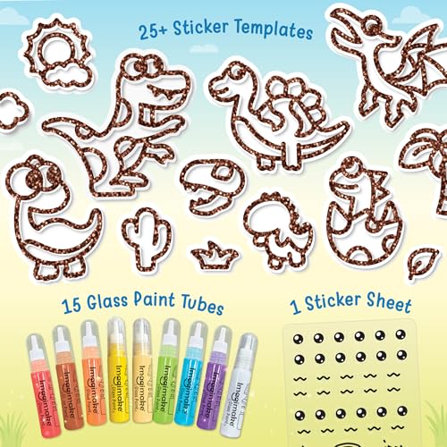 Imagimake DIY Jelly Stickers - Dino, 25+ Stickers, Low-Mess Art Kit - style: Dino