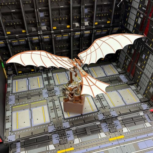 Da Vinci Flapping Wing Model 3D DIY Gear-Driven Model Kit, Using A Classical Mechanical Winding Structure Instead of Batteries, Collectible Display Creative Gift (243PCS)
