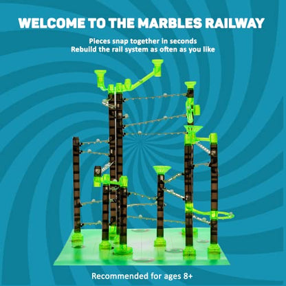 Marble Genius Marble Rails Starter Set, 200 Pieces, STEM Toy