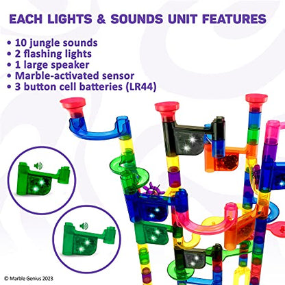 Marble Genius Green-Jungle Lights & Sounds Marble Run Accessory Set