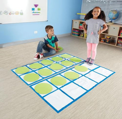 Learning Resources - Ten Frame Floor Mat Activity Set Teacher Classroom Supplies Gross Motor for Preschool Kindergarten Special Education Essentials Math Manipulatives Place Value Number Games