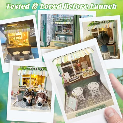 Flever Dollhouse Miniature DIY House Kit Creative Room with Furniture for Romantic Artwork Gift (Dessert Time) - color: Dessert Time